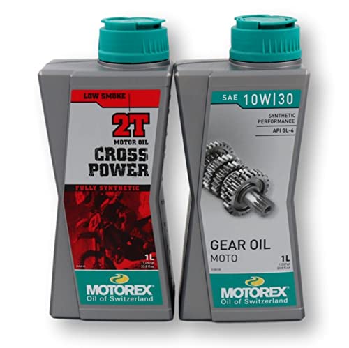 RVM KIT MOTOREX Aceite De Mezcla Motorex Cross Power 2T + Aceite Embrague Motorex 10W30 | Aceite Sintético 2T Cross Power 2T Envase 1L + Aceite De Embrague Envase 1L