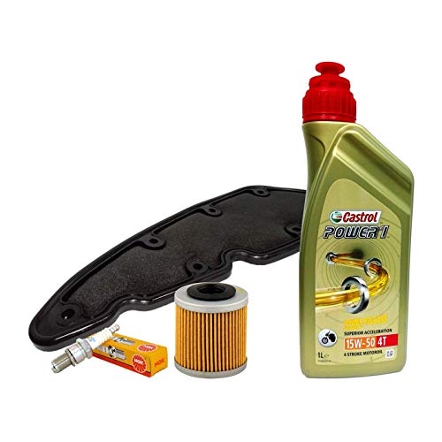 Kit de revisión Castrol 15W50 filtro aceite aire vela Beverly 350