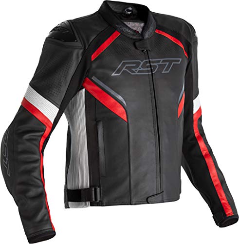 RST Sabre Airbag CE Chaqueta de Moto de Cuero Rojo para Hombre 54