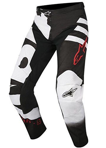 Alpinestars Racer Braap - Pantalones de motocross para niño, color negro, blanco y rojo