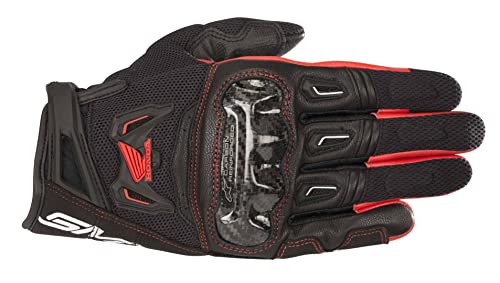 Alpinestars SMX-2 Air Carbon V2 - Guantes para Moto, Color Negro y Rojo