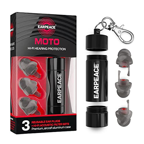 EarPeace Moto Original Tapones Antirruido - Protección Auditiva Reutilizable de para Motos - Tapones Oidos Ruido Trabajo - Tapones Silicona - Tapones Oidos Ruido - Hasta 26 dB de Cancelación de Ruido