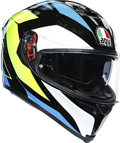 AGV Helm K Casco Integral, Unisex Adulto, Negro y Amarillo, ML