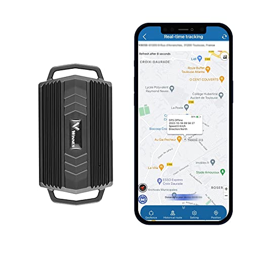 Winnes Localizador GPS para magnético Rastreador GPS Fuerte monitoreo de Voz en Tiempo Real Ilimitado IP66 Impermeable antirrobo de notificación de Alarma GPS Tracker aplicación Gratuita