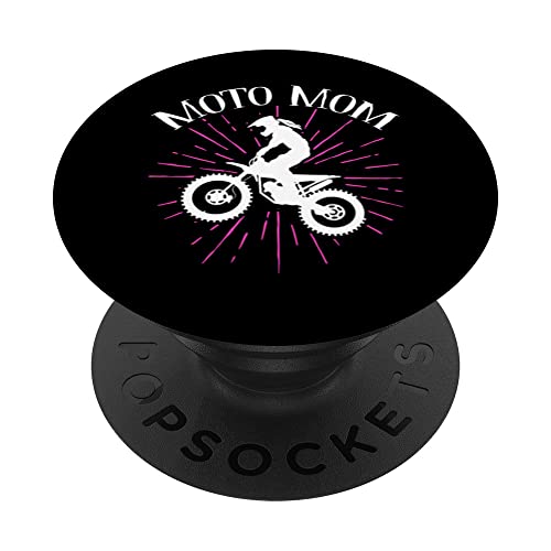 Moto Mom Dirt Bike Motocross Biker Rider Día de la Madre Madre PopSockets PopGrip Intercambiable