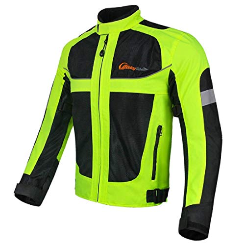 MH96_ITALY Chaqueta de moto reflectante con protección extraíble, transpirable, impermeable, alta visibilidad nocturna - 3XL