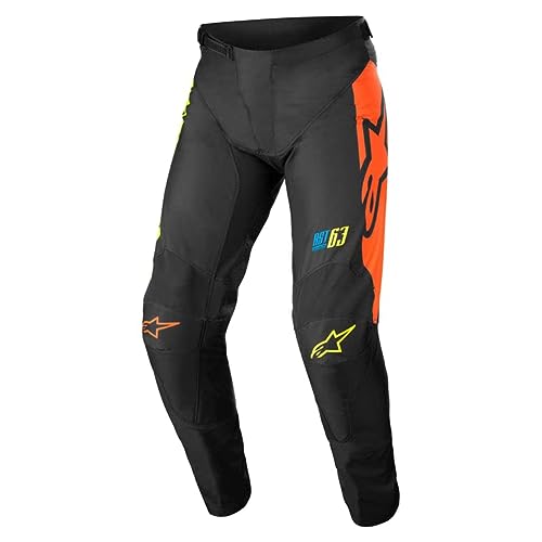 Alpinestar MX Crossho Pants, Black-Coralo-Yellow Fluo, 26 Unisex