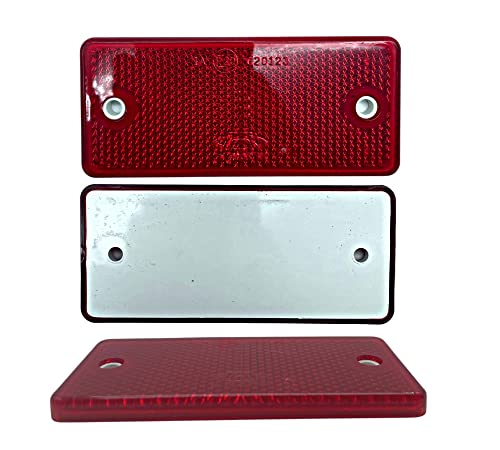 DOJA Barcelona | Reflectante para Remolques Rectangular Universal | Pack 10 Rojo | Reflectantes Remolque, Catadrioptico Caravana, Catadioptrico Tractor, Catadioptrico Moto, Coche