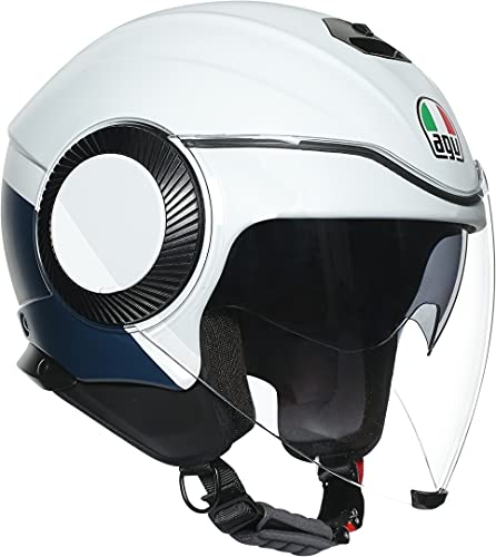 AGV E2205 Multi Casco para Moto, Unisex-Adult, Gris/Negro/Blanco, L