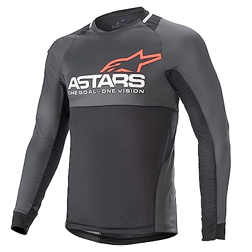 Alpinestars Drop 8.0 Long Sleeve Jersey Ropa, Unisex, Negro/Coral, S