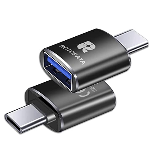 ROTOPATA 2 Pack Adaptador Tipo C a USB 3.0 OTG Hembra Adaptador para MacBook Pro2019, MacBook Air 2020, iPad Pro 2020 y Otros Dispositivos Tipo C