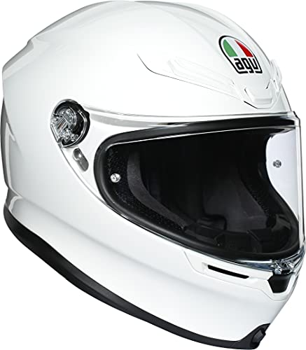 AGV K6 Casco para Moto, Hombre, Blanco, M Corto