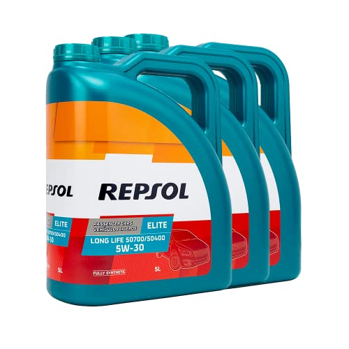 Aceite motor REPSOL Élite Long Life 50700/50400 5W-30 15 LITROS (3x5 litros)