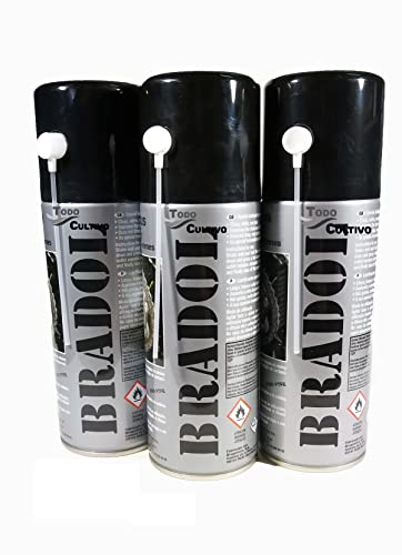 BRADOL ENGRASE Cadenas 400 ml. Pack 3 unidades. Lubricante para cadenas de motos y bicicletas. Spray transparente fluido especial para cadenas con retenes.