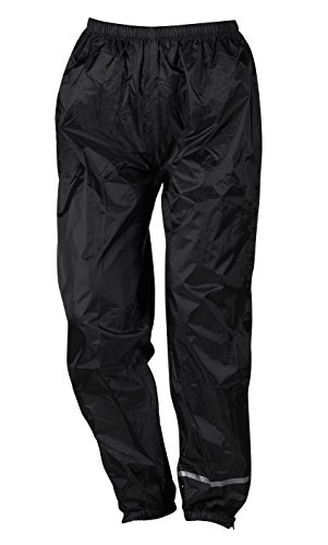 Nerve Easy Rain Pantalones Impermeables de Moto, Negro, L