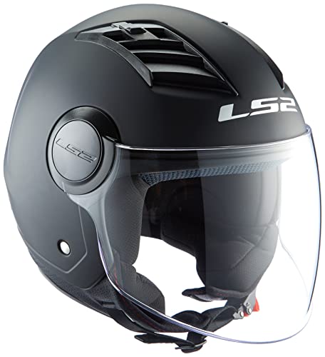 LS2, casco moto jet Airflow negro mate, L