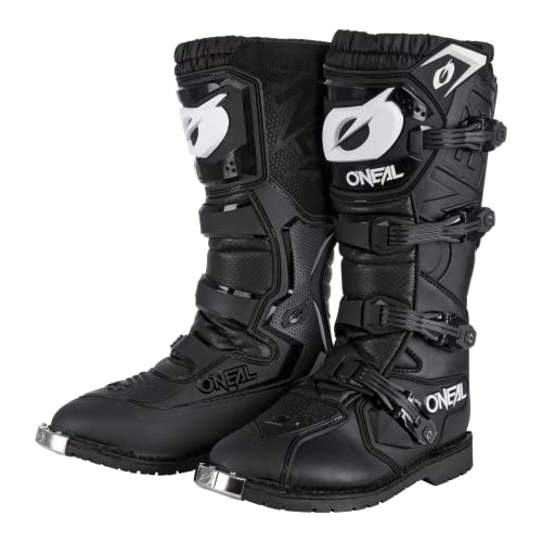 O'NEAL | Botas de Motocross | Motocicleta de Enduro | Comodidad gracias a la plantilla Air-Mesh, cuatro hebillas | Botas Rider Pro | Adulto | Negro | Talla 46