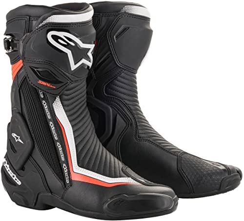 Alpinestars Botas de moto Smx Plus V2 Boots Black White Red Fluo, negro, blanco y rojo, 36