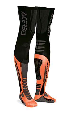 ACERBIS 0021693.313.067 x-leg Pro Calcetines, Negro/Naranja, talla única