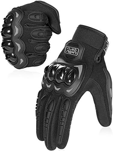 COFIT Guantes de Motos, Guantes de Pantalla Táctil Full Touch para Carreras de Motos, MTB, Escalada, Senderismo y Otros Deportes al Aire Libre - Negro M