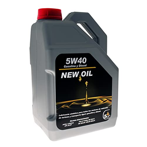 Aceite Lubricante Sintético 5W40 Garrafa de 5L Gasolina y Diesel