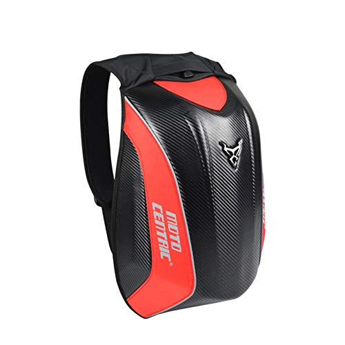 Seasaleshop Mochila de Moto Mochila Rígida Equipaje Mochila de la Motocicleta de la Fibra de Carbono, Bolso de Ciclo, Bolso Duro Impermeable de la Locomotora