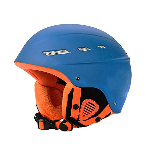 Casco De Esquí, Casco De Snowboard, Ventilación Ajustable, Compatible Con Gafas, Forro Y Almohadillas Para Los Oídos Extraíbles, Casco Para Deportes De Nieve Para Hombres, Mujeres Y Jóvenes,Azul,L