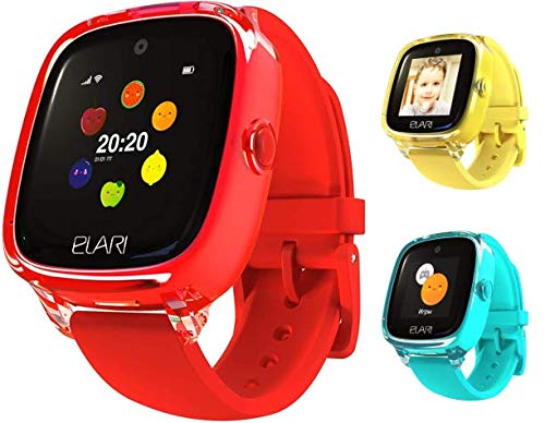 2G Reloj Inteligente Niño y Niña GPS Localizador y Llamadas Bidireccionales Audio, Chat de Voz, Botón SOS, Impermeable, Cámara, Juegos - ELARI KidPhone Fresh (Rojo)