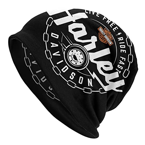 Harley Davidson - Conjunto de gorro de invierno con bufanda y gorro de punto cálido para hombres y mujeres, multicolor, Talla única