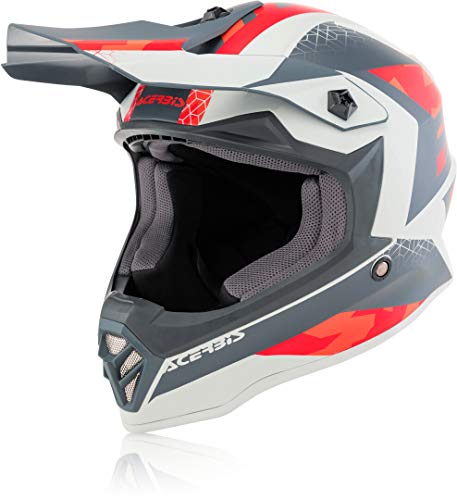 ACERBIS Casco Impact Steel Carbon gris XL T50 rojo/gris