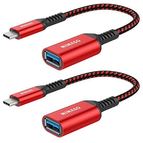 NIMASO Adaptador USB C a USB 3.0 OTG USB C 5 Gbps [2 Piezas],Cable OTG Tipo C para iPad Pro 2020,MacBook Pro 2018,MacBook Air 2020,Samsung Galaxy S20 Note 10,Huawei P30,Google Pixel 3XL y Otro USB C