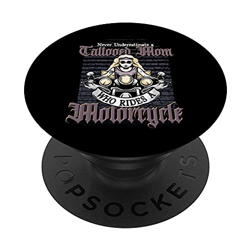 Motociclista Mamá Tatuaje Día De La Madre Motera Ir En Moto PopSockets PopGrip Intercambiable