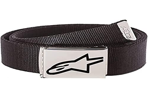 Alpinestars, Ageless Web Belt, Cintura, Negro/Cromo, Os, Unisex-Adulto