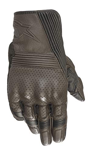 Alpinestars Mustang V2 - Guantes de piel para motocicleta, color marrón y negro, talla pequeña