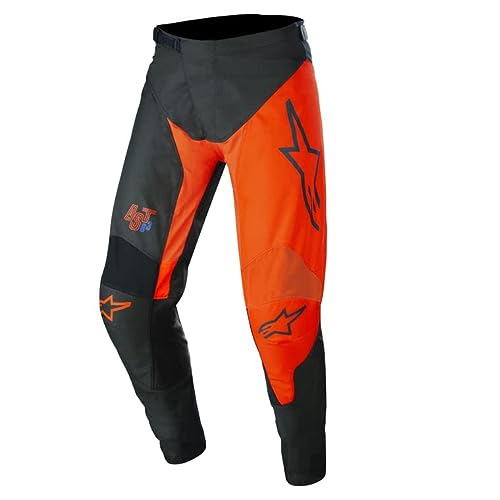 Alpinestars Racer Pants Pantalón, Gris Antracita/Naranja, W34 Unisex Adulto