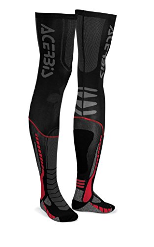 ACERBIS 0021693.323.069 x-leg Pro Calcetines, Negro/Rojo