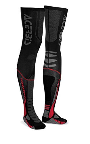 ACERBIS 0021693.323.067.x-leg Pro Calcetines, Negro/Rojo, talla única