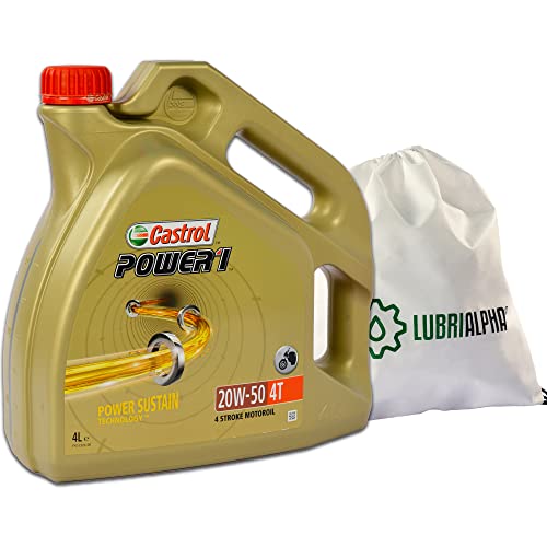 Aceite motor 4 tempi lubricante Castrol Power 1 4T 20W50 con bolsa multiusos 4lt