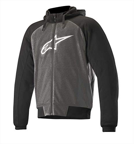 Alpinestars Chaqueta moto Chrome Sport Hoodie Anthracite Black White, Negro/Gris, M