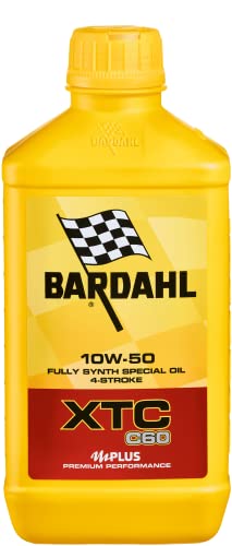 Bardahl - XTC C60 10W50 - Aceite para motos con motor de 4 tiempos, con o sin embrague húmedo, un litro