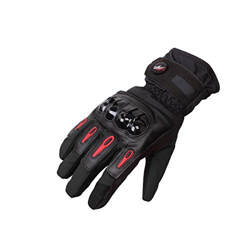 Guantes de Moto para Hombre Mujer,Guantes Motociclismo Invierno,Guantes Moto Impermeables a Prueba Viento Guantes Térmicos con Pantalla Táctil con Nudillo Duro para Motocross Racing BMX MTB Noir XL