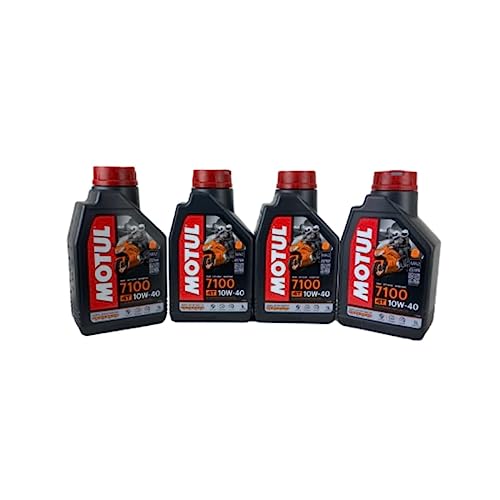 Motul 4T 7100 10W40 - Lote de 4 x 1 litro (= 4 litros) de aceite sintético para motor de moto