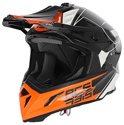 ACERBIS CASCO IMPACT STEEL CARBON BIANCO/ARANCIO M