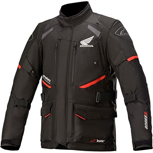 Alpinestars Honda Andes v3 Drystar Chaqueta Textil de Motocicleta (Black/Red,L)