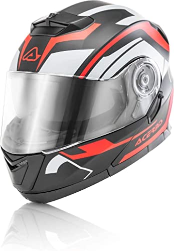 ACERBIS Casco Serel Graphics Casco Modular con Gafas de Sol Totalmente homologado (L, Rojo)