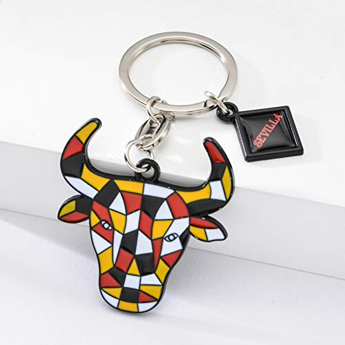 MINTUAN Creativo Sevilla Colorido Llavero de Cabeza de Toro   Estilo taurino Recuerdo Llavero para Bolso de Coche Accesorio   Regalo