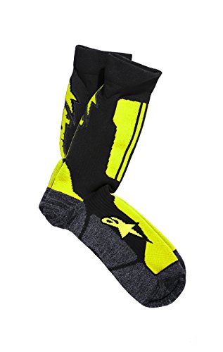 Alpinestars Hombres de tripulación Calcetines, Hombre, Color Black Acid Yellow, tamaño Small