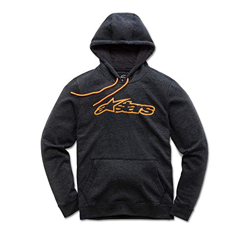 Alpinestar Blaze Fleece Pull zippé Coupe Moderne Avec Logo imprimé, Hombre, Charcoal Heather/Orange, XXL