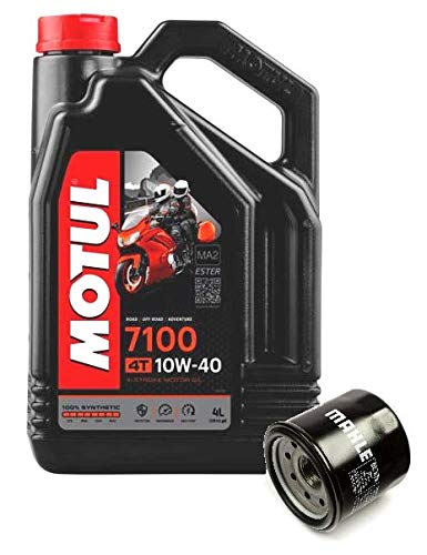 Duo Servicio Cambio Aceite Motos- Motul 7100 4T 10W-40 sintetico 4 litros + filtro aceite OC575