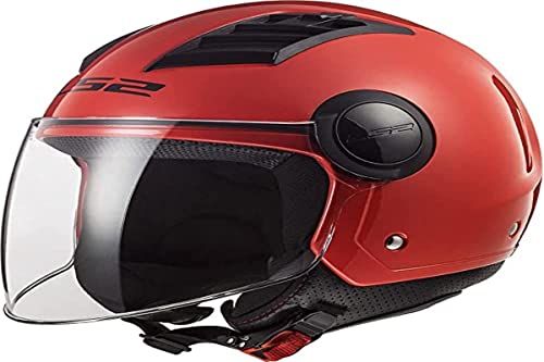 LS2, Casco jet moto Airflow solid red, M